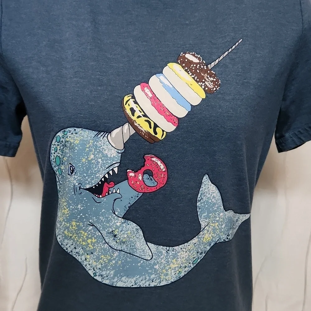 Cat & Jack Narwhal with Donuts Shirt - Picture 2 of 4
